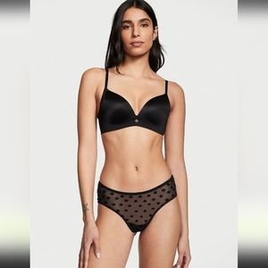 🐈‍⬛️Victoria's Secret  Black Kiss Mesh Cheeky Panty Medium *NEW*🐈‍⬛️